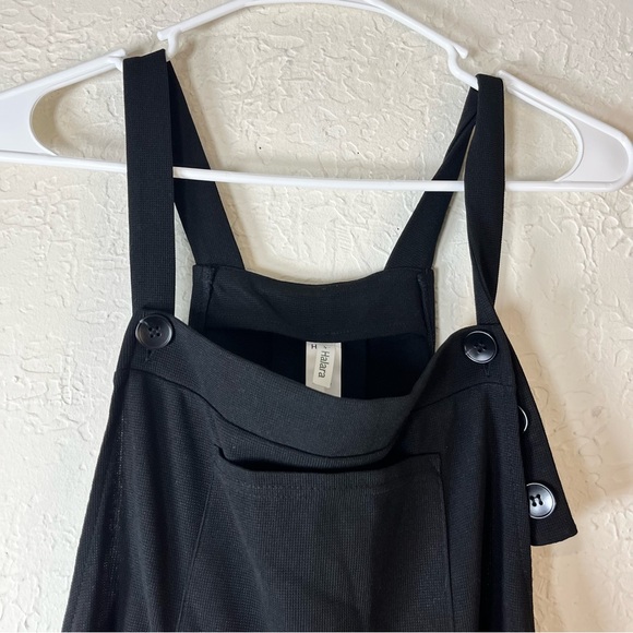 Halara Black Adjustable Waffle Plicated Overalls Jumpsuit - Picture 4 of 13